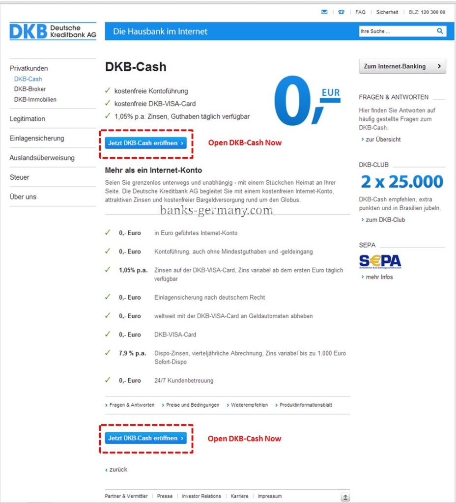 DKB Bank - Start Page